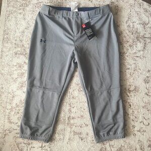 Under Armour Womens Softball Baseball Pants | Grey Knicker NWT Size Large